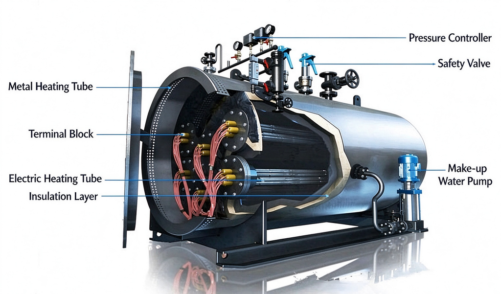 Electric steam boiler 电加热蒸汽锅炉结构图